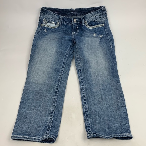 Vigoss The Chelsea Boyfriend Capri Ankle Length crop Jeans Size 11/12 Stretch - Picture 1 of 15